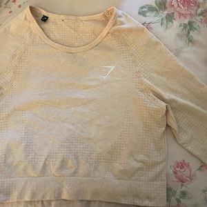 Gymshark Baby Pink Vital Seamless Long Sleeve Crop Top size M